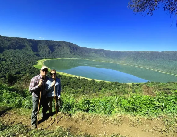 Walking at Empakaai Crater